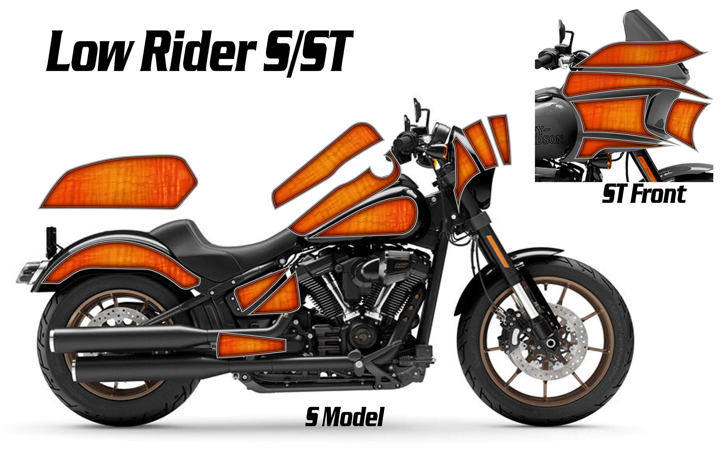 Red Rider Decal 2016 - 2024 Harley Davidson Low Rider S/ST Rocker Graphics Kit – Faster ...
