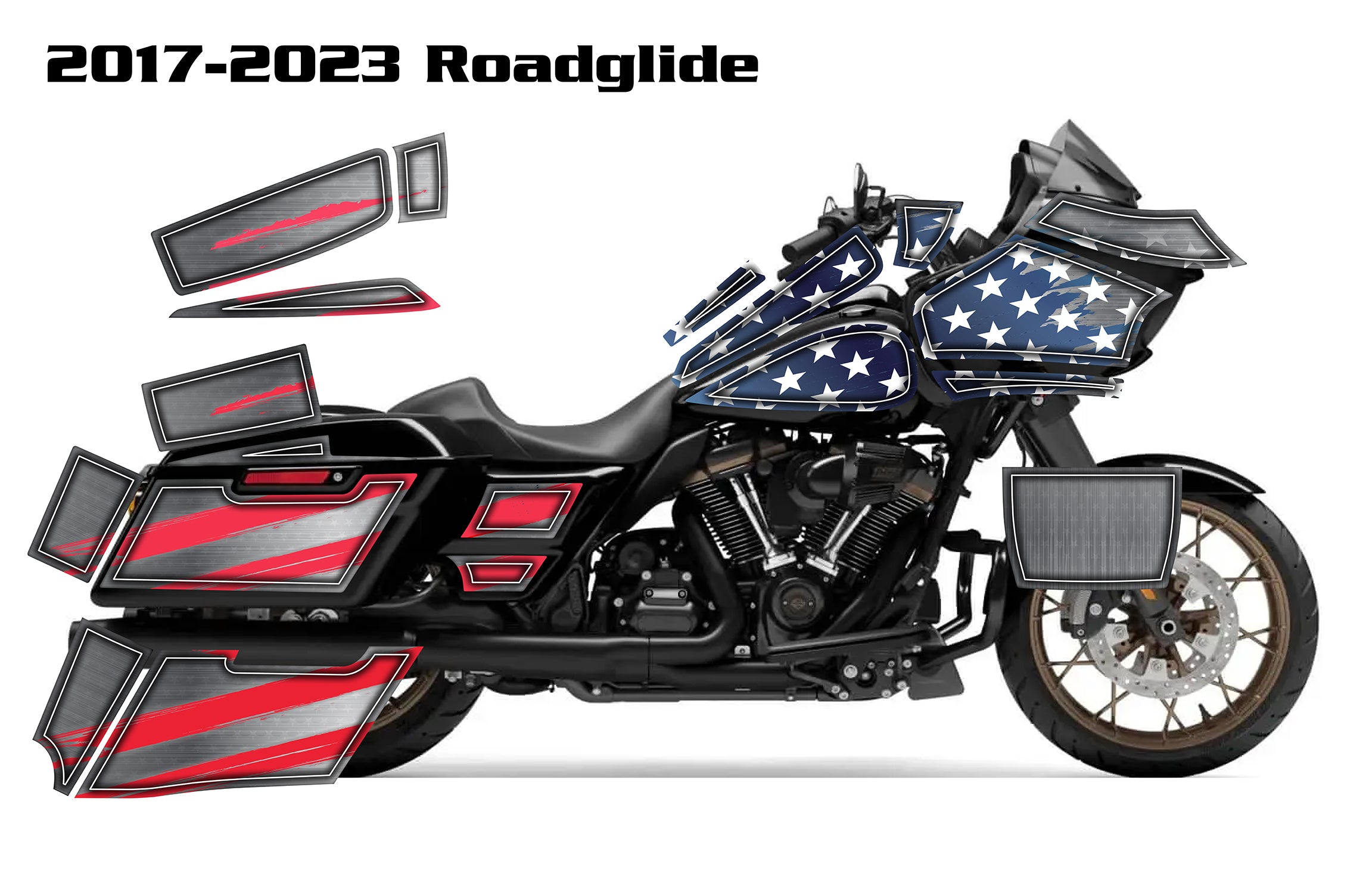 2015 - 2023 Harley Davidson Road Glide The Patriot Graphics Kit ...
