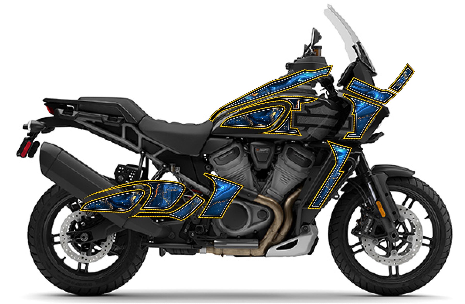 2021 2025 Harley Davidson Pan America Geo Graphics Kit Deep Blue