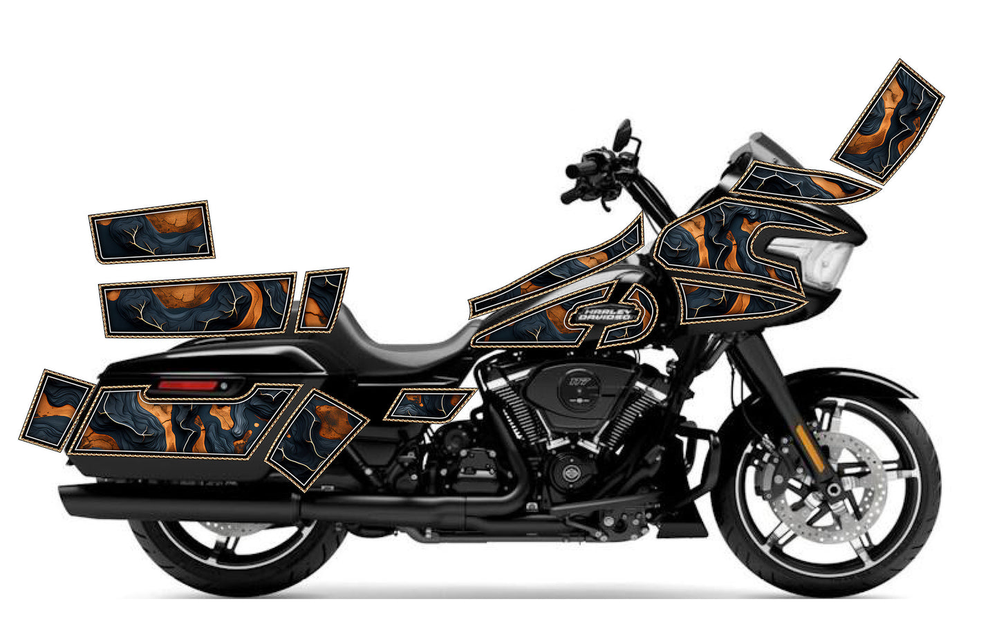 2024 - 2025 Harley Davidson Road Glide Geo Graphics Kit
