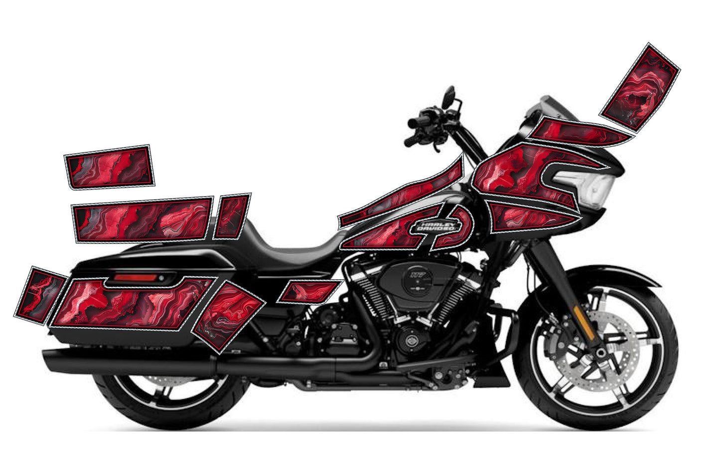 2024 - 2025 Harley Davidson Road Glide Geo Graphics Kit