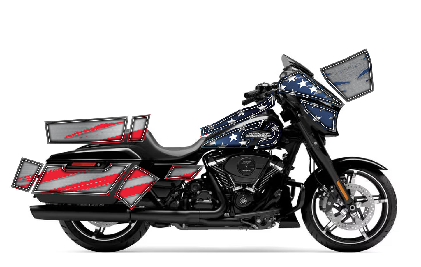 2024 - 2025 Harley Davidson Street Glide The Patriot Graphics Kit