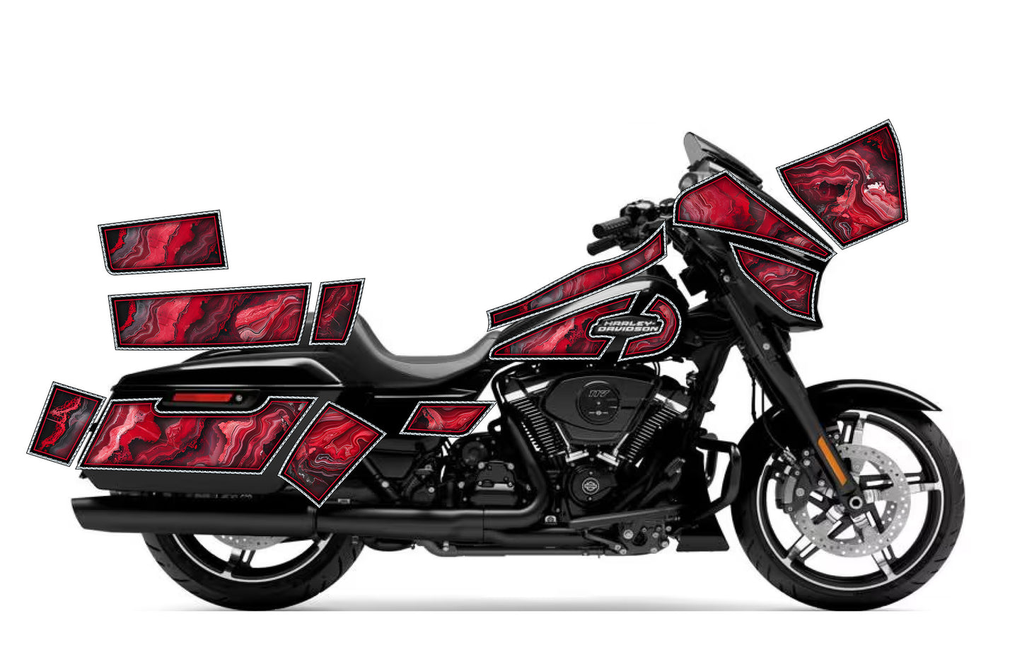 2024 - 2025 Harley Davidson Street Glide Geo Graphics Kit