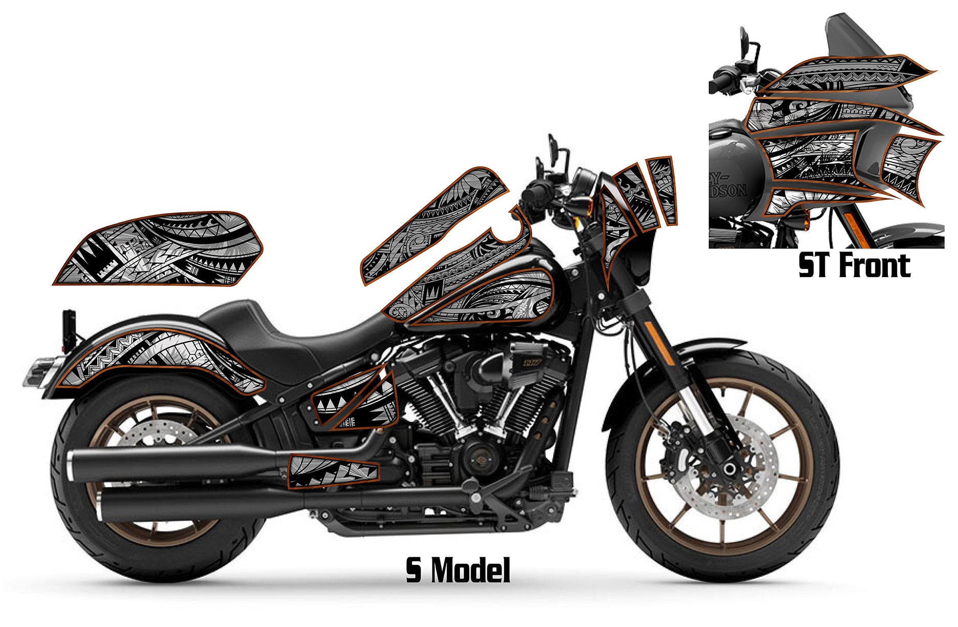 2016-2025 Harley Davidson Low Rider S/ST Maui Moto Graphics Kit Gray